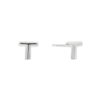 Alphabet Bubble Silver Stud Earrings