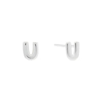 Alphabet Bubble Silver Stud Earrings