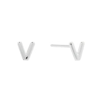Alphabet Bubble Silver Stud Earrings