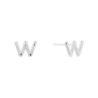 Alphabet Bubble Silver Stud Earrings