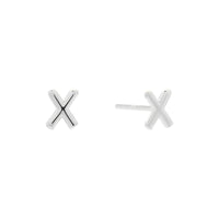 Alphabet Bubble Silver Stud Earrings