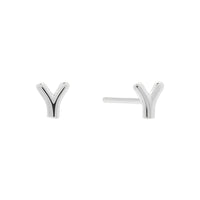 Alphabet Bubble Silver Stud Earrings