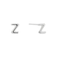 Alphabet Bubble Silver Stud Earrings