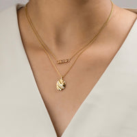 Solid Yellow Gold Nameplate Necklace With Standard Chain | Wanderlust + Co