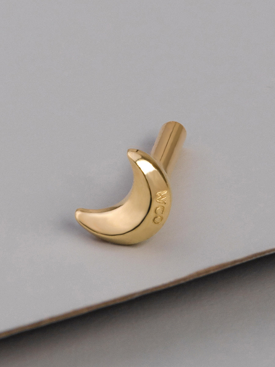 Crescent 14K Solid Gold Flat Back Earring Post | Wanderlust + Co
