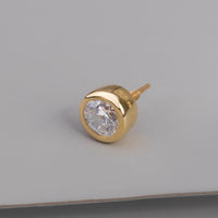 Diamante 14K Solid Gold Front Earring Stud | Wanderlust + Co