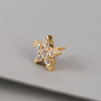Star Diamante 14K Solid Gold Front Earring Stud | Wanderlust + Co