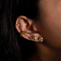 Diamante 14K Solid Gold Front Earring Stud | Wanderlust + Co
