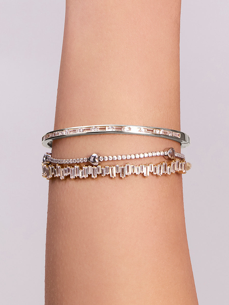 Classic Baguette 925 Sterling Silver Bangle | Wanderlust + Co
