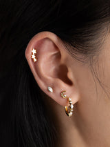 Marquise Bezel Silver Flat Back Earring | Wanderlust + Co