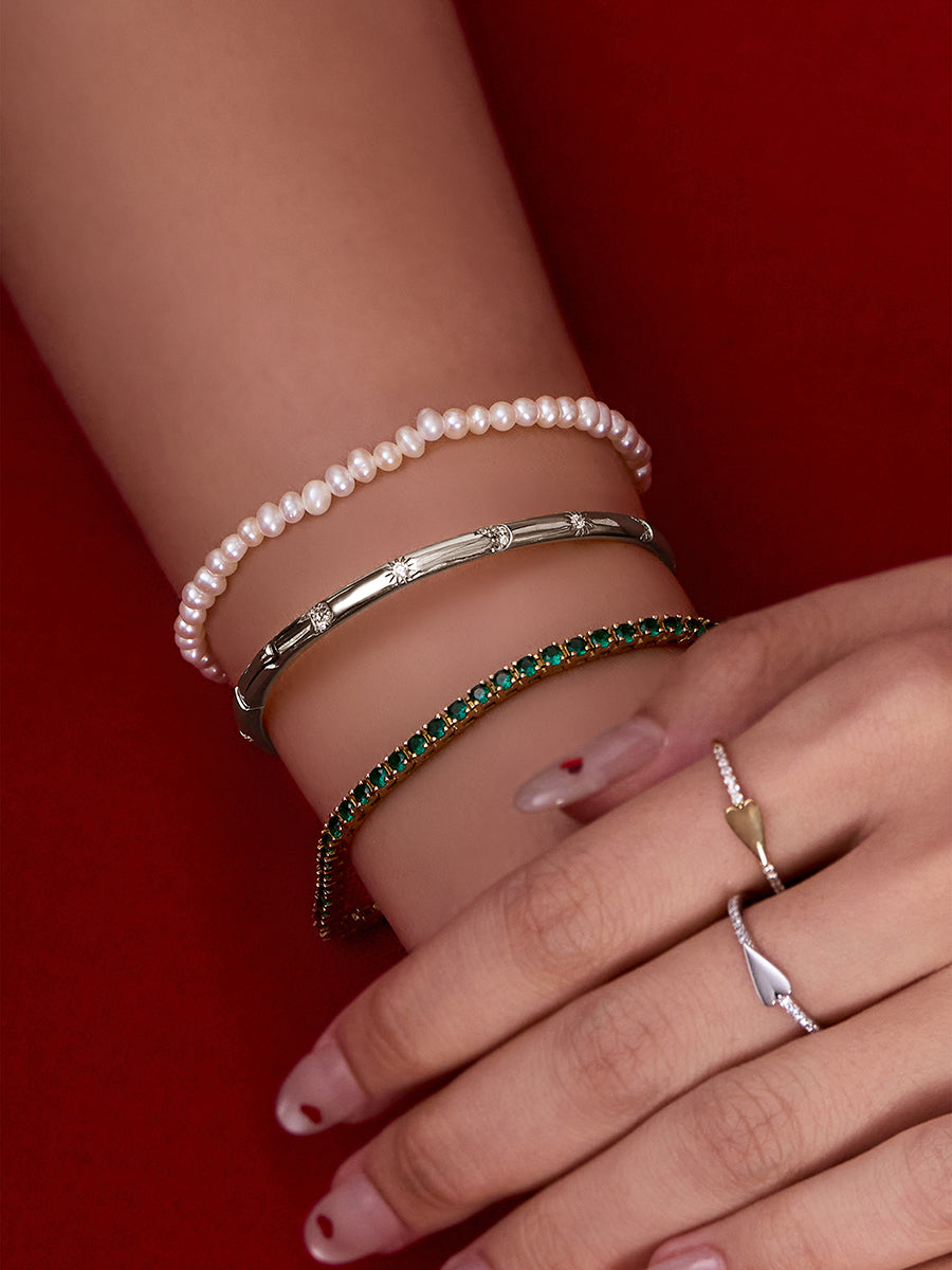 Sunlit 925 Sterling Silver Bangle | Wanderlust + Co