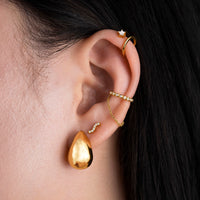 Wave Pave Gold Flat Back Earring | Wanderlust + Co