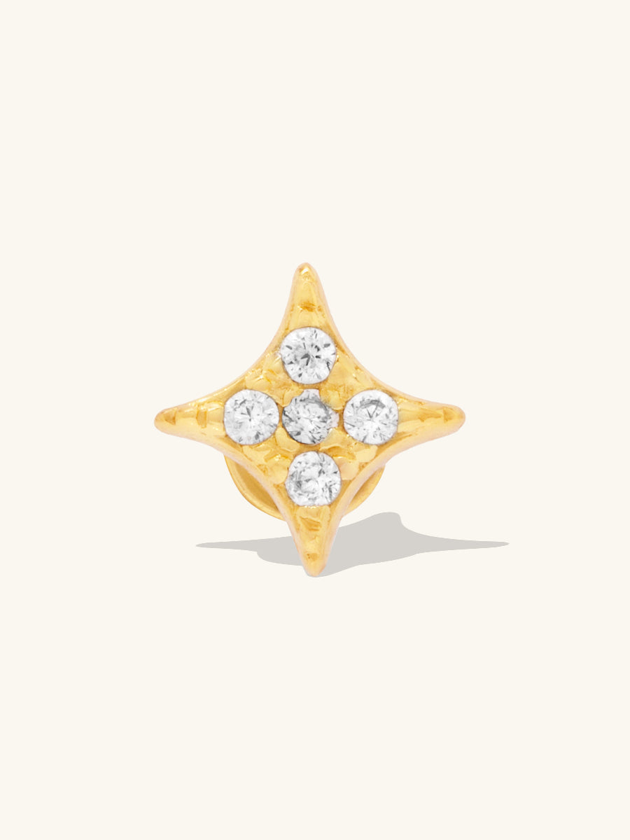 Sparkle Pave Gold Flat Back Earring | Wanderlust + Co