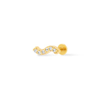 Wave Pave Gold Flat Back Earring | Wanderlust + Co