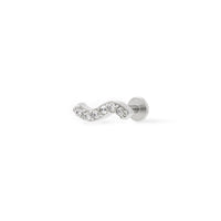 Wave Pave Silver Flat Back Earring | Wanderlust + Co