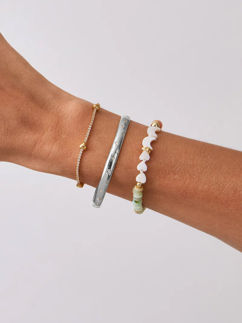 Midnight Hour Silver Bangle | Wanderlust + Co 