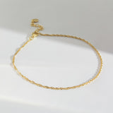14K Gold Vermeil Twist Chain Anklet  | Wanderlust + Co 