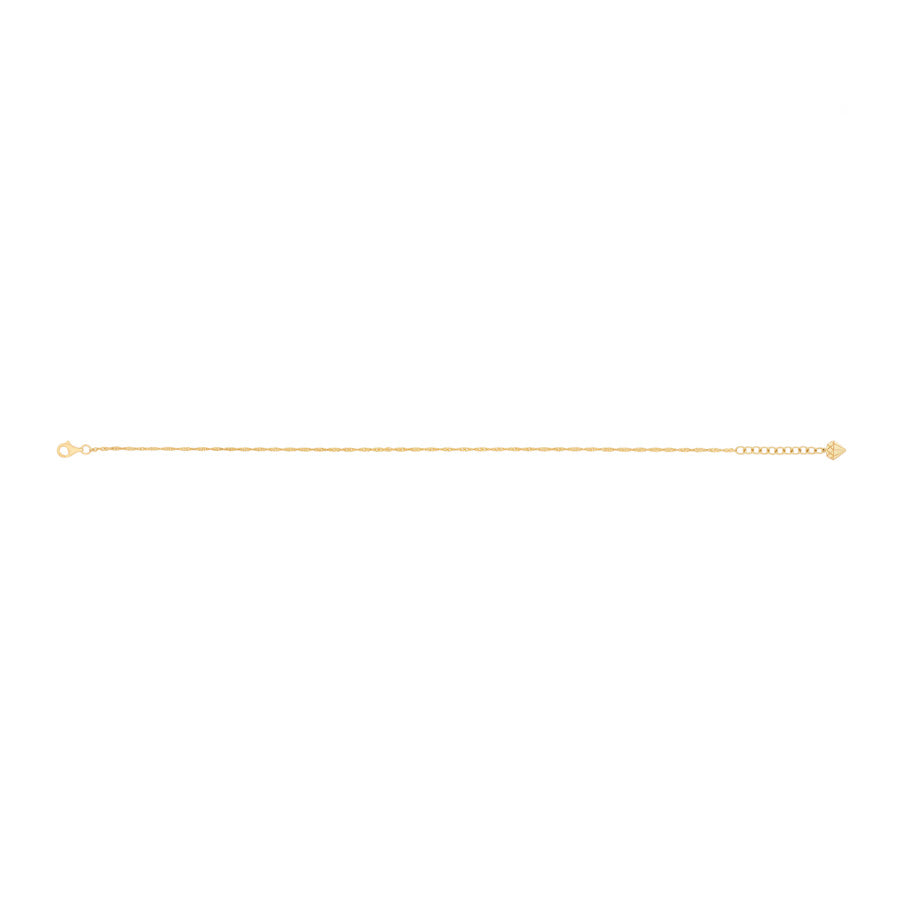 14K Gold Vermeil Twist Chain Anklet  | Wanderlust + Co 