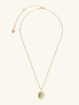 Aura Amazonite Gold Locket Necklace | Wanderlust + Co