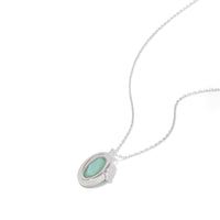 Aura Amazonite Silver Locket Necklace| Wanderlust + Co 