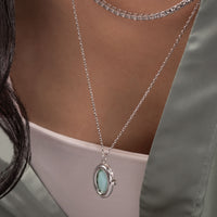Aura Amazonite Silver Locket Necklace | Wanderlust + Co