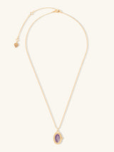Aura Amethyst Gold Locket Necklace | Wanderlust + Co