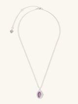 Aura Amethyst Silver Locket Necklace | Wanderlust + Co