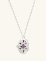 Aura Amethyst Silver Locket Necklace | Wanderlust + Co