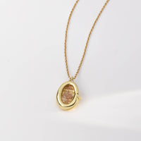 Aura Citrine Quartz Gold Locket Necklace | Wanderlust + Co