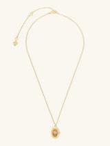 Aura Citrine Quartz Gold Locket Necklace | Wanderlust + Co