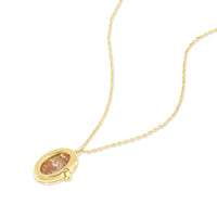 Aura Citrine Quartz Gold Locket Necklace | Wanderlust + Co