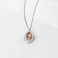 Aura Citrine Quartz Silver Locket Necklace | Wanderlust + Co