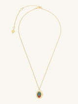 Aura Ombre Fuchsia & Turquoise Gold Locket Necklace | Wanderlust + Co