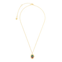 Aura Ombre Fuchsia & Turquoise Gold Locket Necklace | Wanderlust + Co