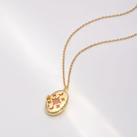 Aura Rose Quartz Gold Locket Necklace | Wanderlust + Co 