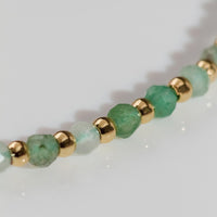 Aventurine Gemstone Gold Beaded Sliding Bracelet | Wanderlust + Co 