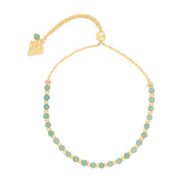 Aventurine Gemstone Gold Beaded Sliding Bracelet | Wanderlust + Co 