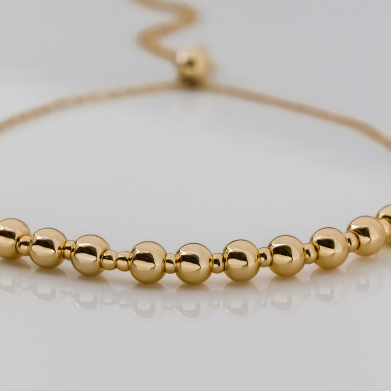 Sliding Ball Gold Beaded Bracelet