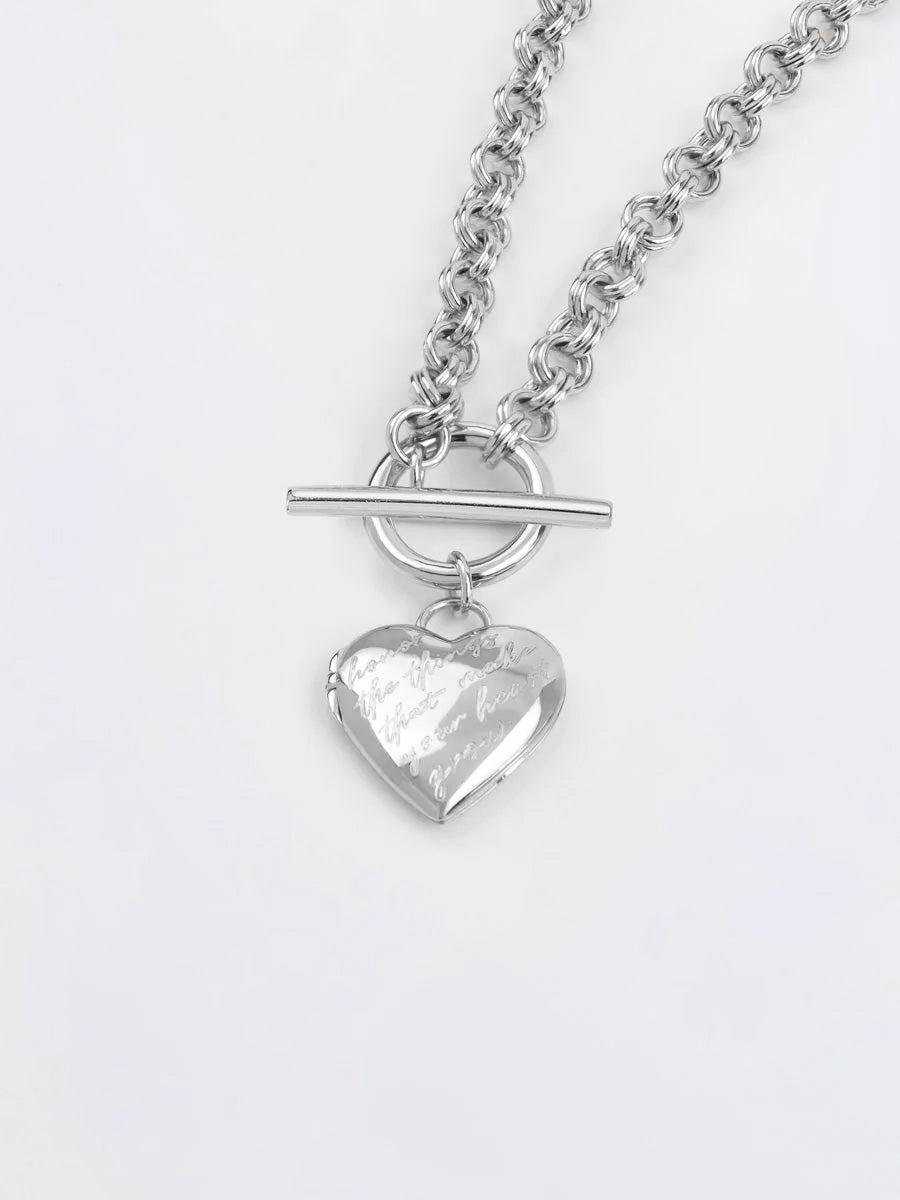 Honor Heart Mantra Silver Locket Necklace | Wanderlust + Co