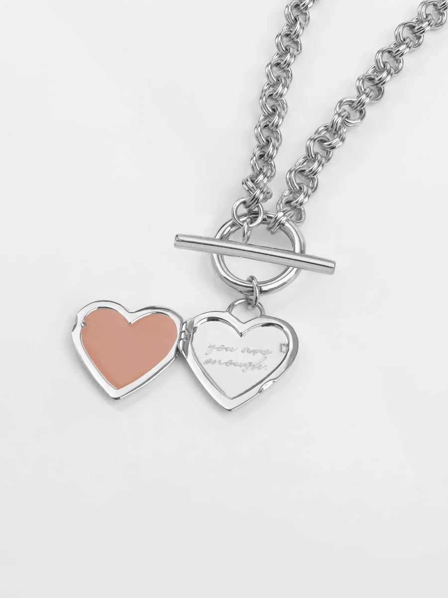 Honor Heart Mantra Silver Locket Necklace | Wanderlust + Co