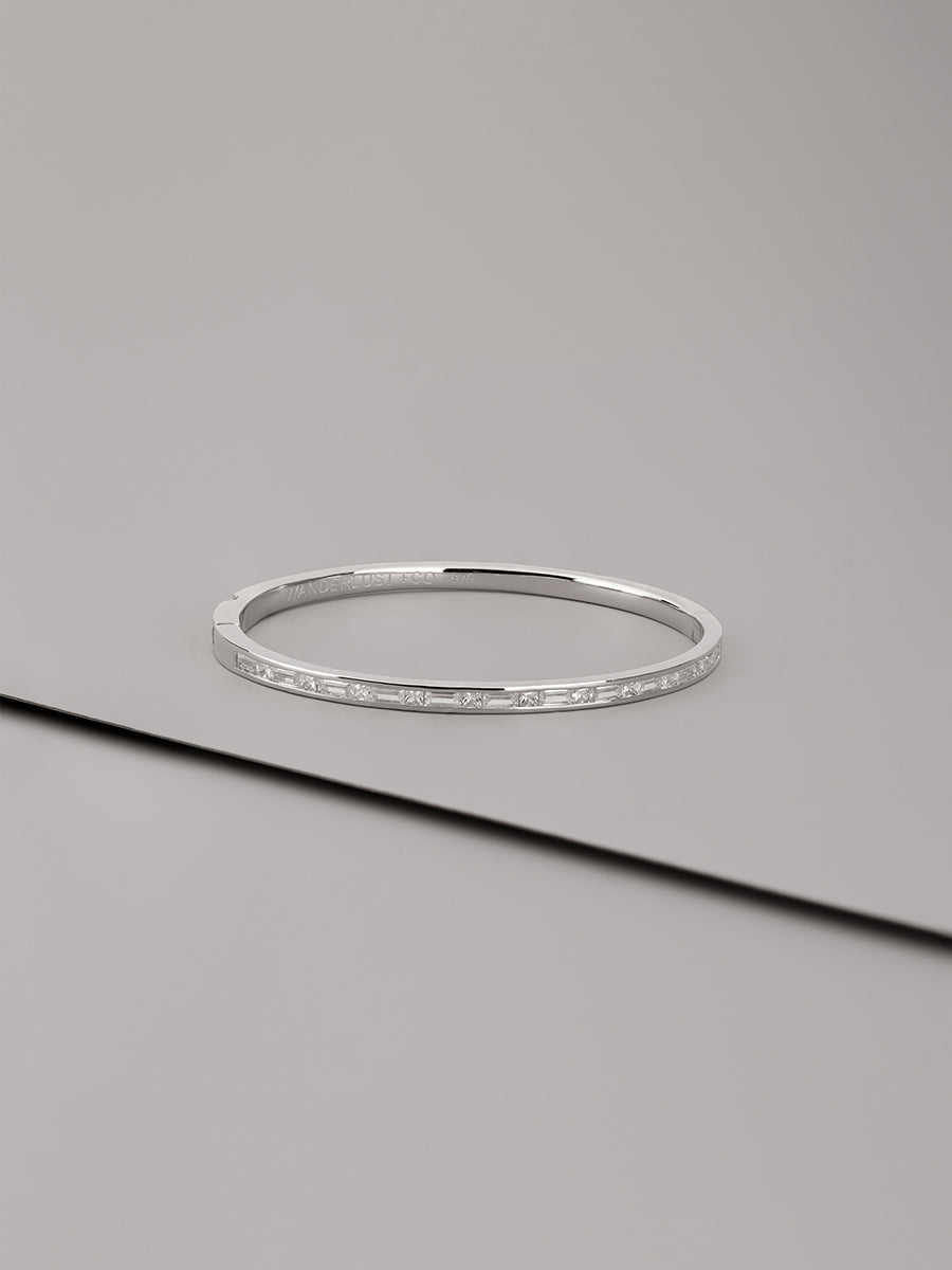 Classic Baguette 925 Sterling Silver Bangle | Wanderlust + Co