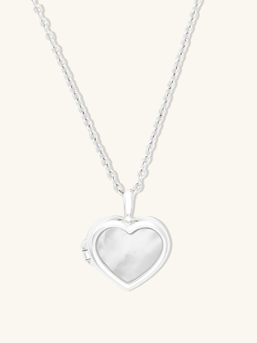 Heart Pearl & Silver Locket Necklace | Wanderlust + Co