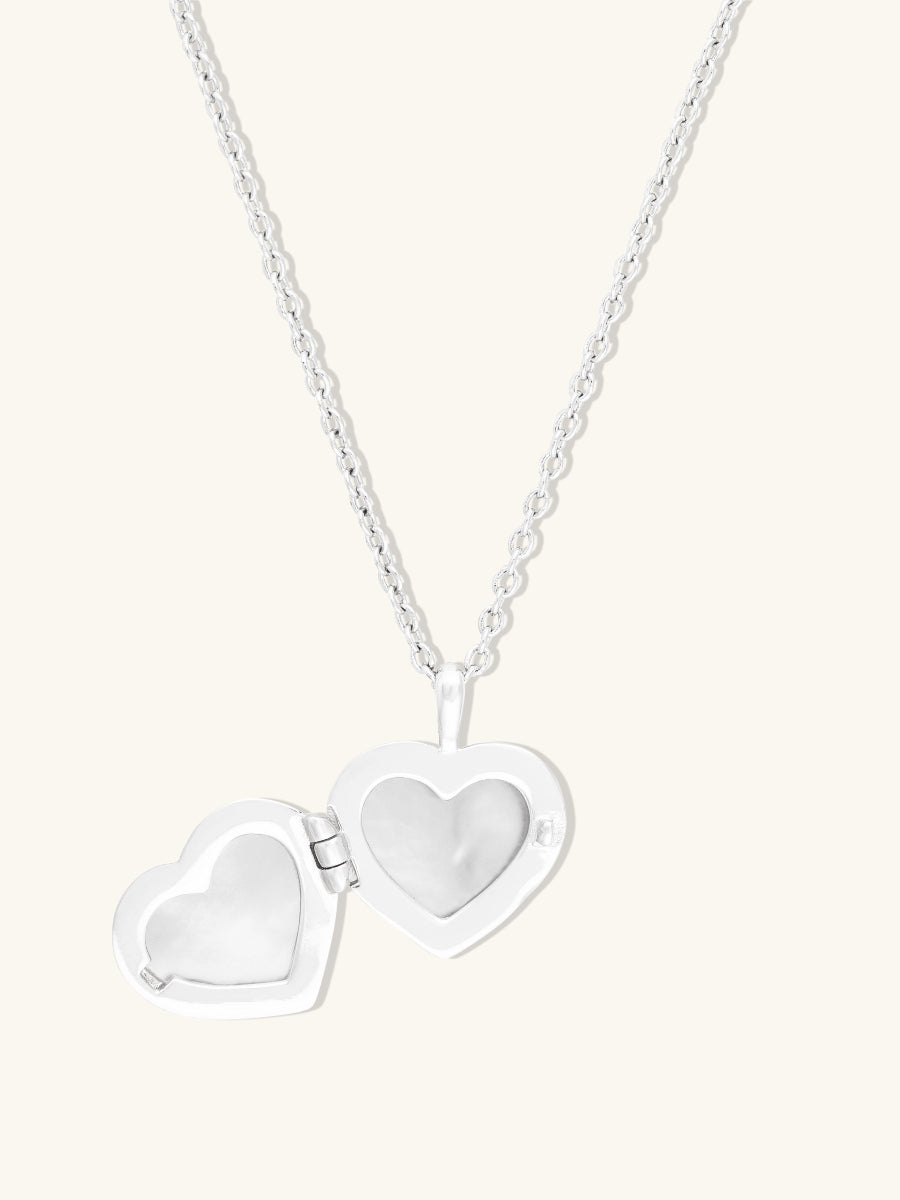 Heart Pearl & Silver Locket Necklace | Wanderlust + Co