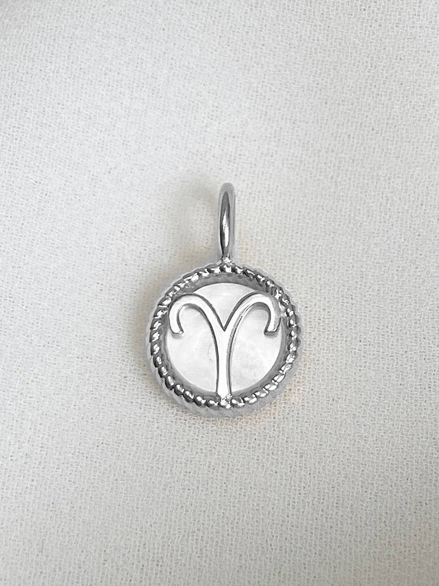 Aries Zodiac Mother of Pearl 925 Sterling Silver Pendant | Wanderlust + Co