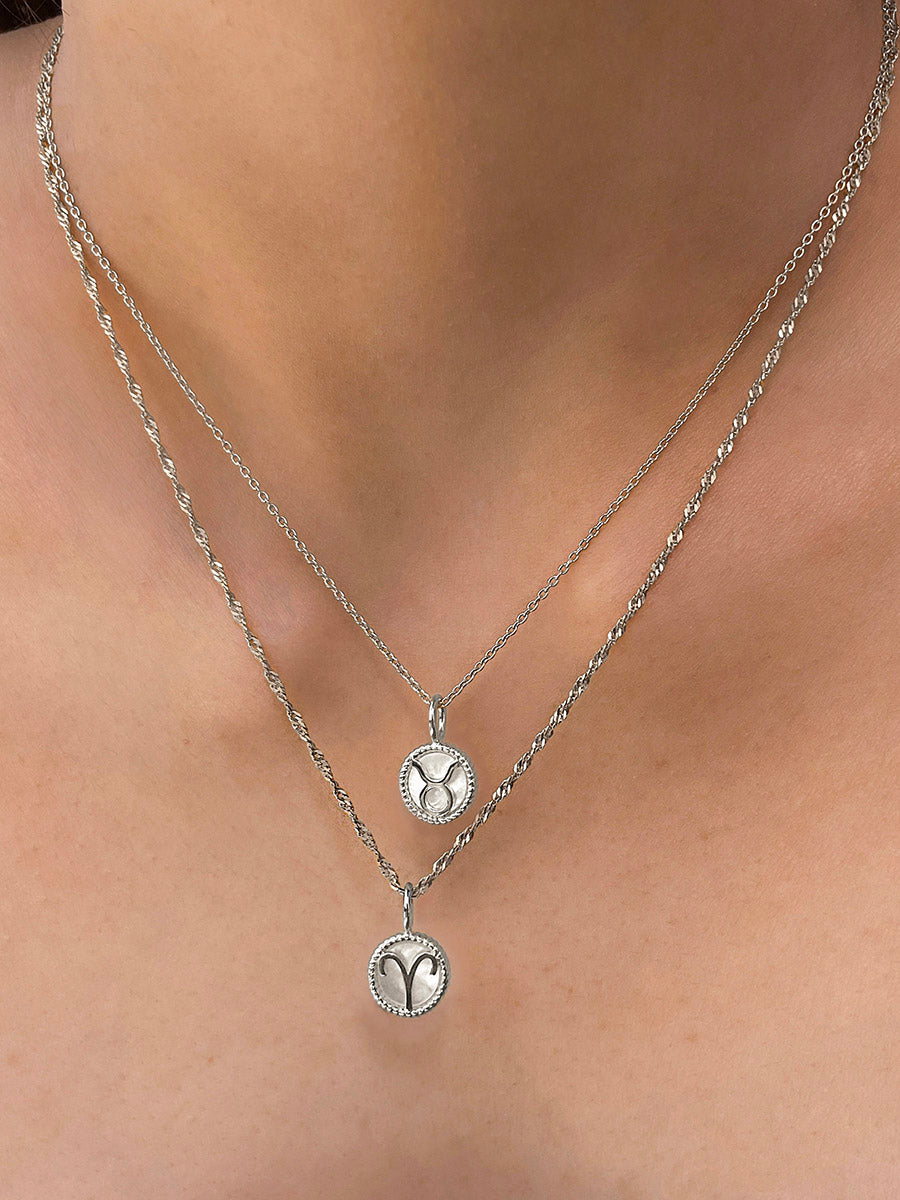 Aries Zodiac Mother of Pearl 925 Sterling Silver Pendant | Wanderlust + Co