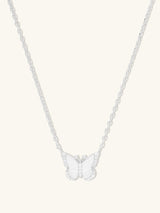 Butterfly Pearl & Silver Necklace | Wanderlust + Co