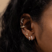 Jagged Baguette Silver 9mm Ear Cuff | Wanderlust + Co