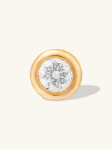 Bezel Diamond 14K Solid Gold Flat Back Earring | Wanderlust + Co