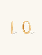 Classic 14K Solid Gold 8mm Baby Huggie Earrings | Wanderlust + Co
