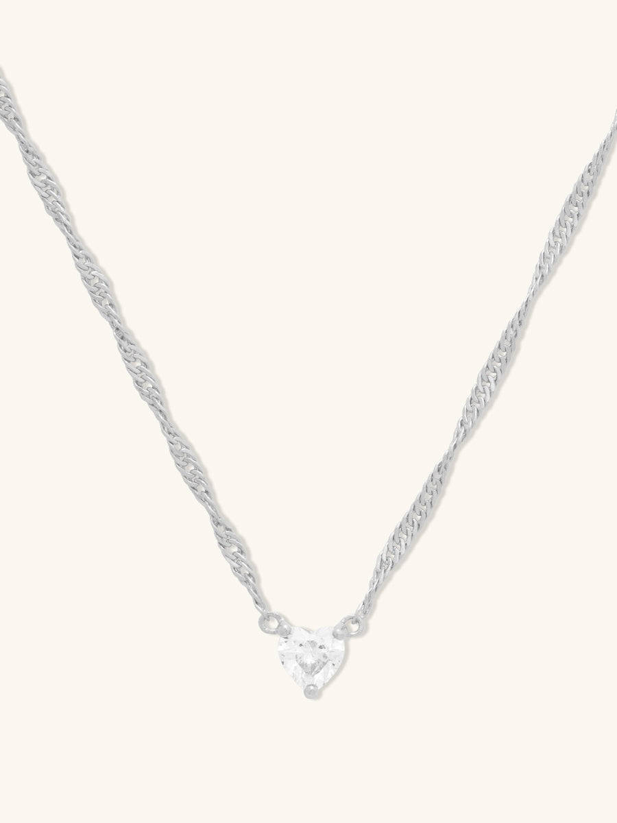 Heart Silver Necklace | Wanderlust + Co
